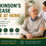 Parkinson’s disease care at home with supportive caregiver and older adult