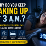 Why Do I Keep Waking Up at 3 AM ? The Hidden Sleep Problems Stealing Your Energy Woman awake at 3 a.m. struggling with nighttime awakenings and sleep problems